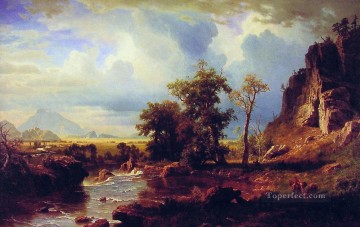 プラッテ ネブラスカ州の北の分岐点 アルバート ビアシュタットの風景 小川 Oil Paintings